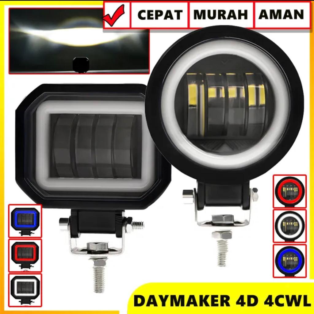 LAMPU TEMBAK K40 DAYMAKER 4D MATA LED LENSA 40W CREE CWL KOTAK ANGEL EYE