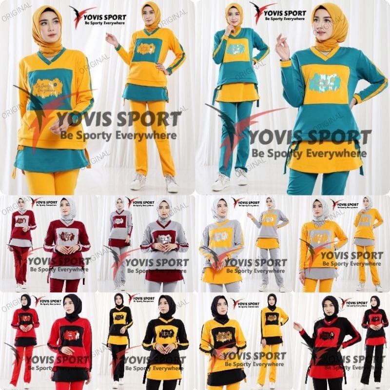 (Siap Kirim)Setelan Olahraga Wanita Muslimah Wanita Setelan Zumba Wanita Muslimah Setelan Olahraga M