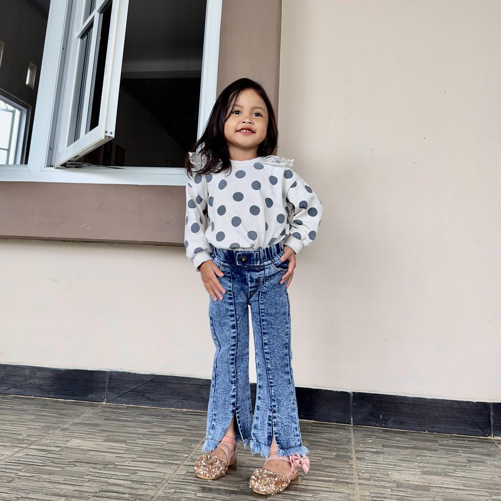 Celana Panjang Anak Perempuan Umur 1-6 Tahun | KAIN JEANS STRECH PREMIUM