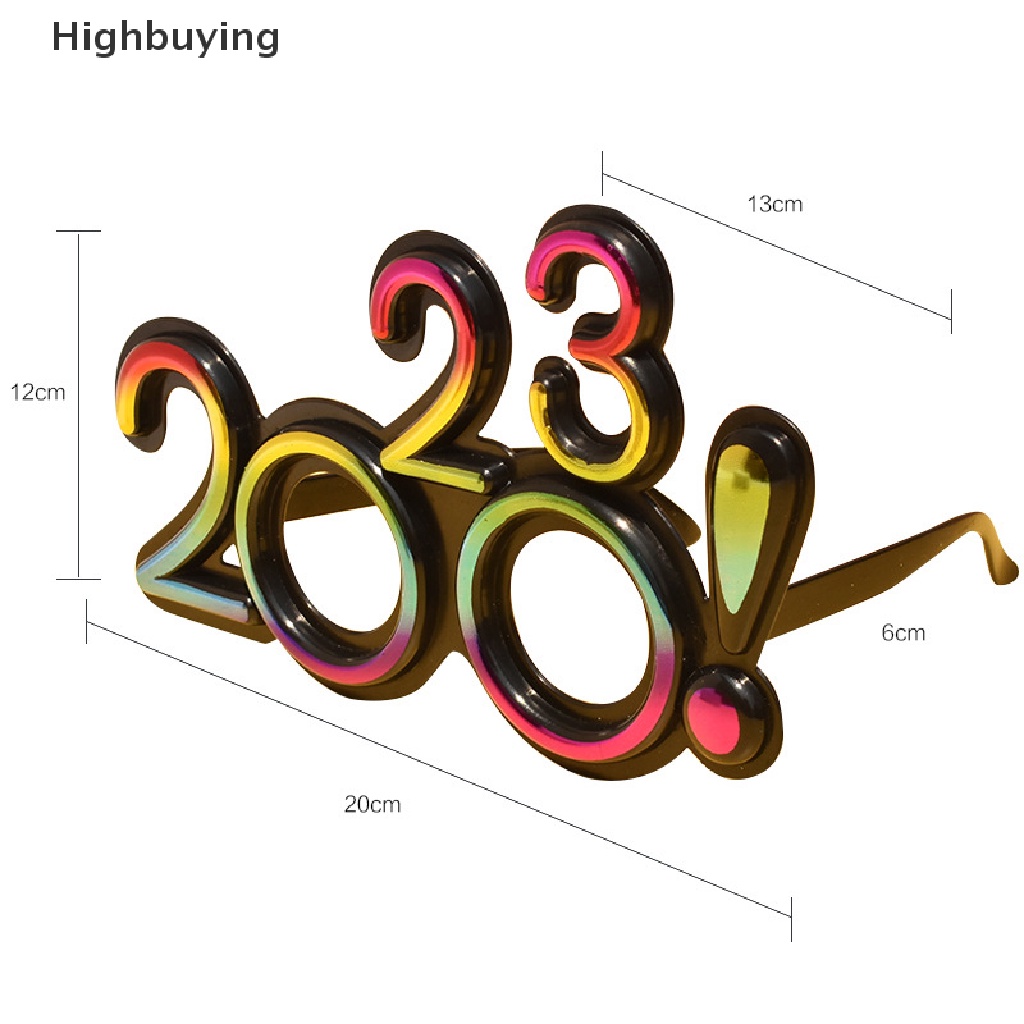 Hbid 2023frame Kacamata Booth Prop Happy New Year Eyeglasses Glitter Frame Kacamata Glory