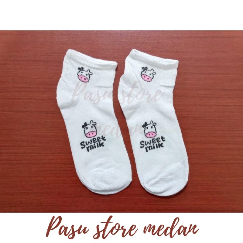 Kaos kaki wanita Motif sapi (5 psg) cute imut lucu anak anak dewasa laris murah medan sumatera utara