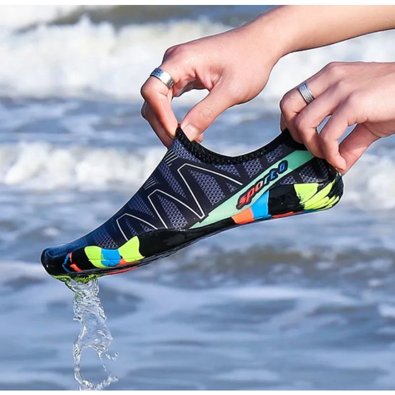 Sepatu Pantai Diving Snorkling Renang Sepatu Sepeda Santai Olahraga Air Water Shoes Black