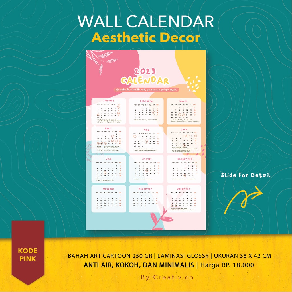 

KALENDER AESTHETIC 2024 - KALENDER DINDING - KODE PINK