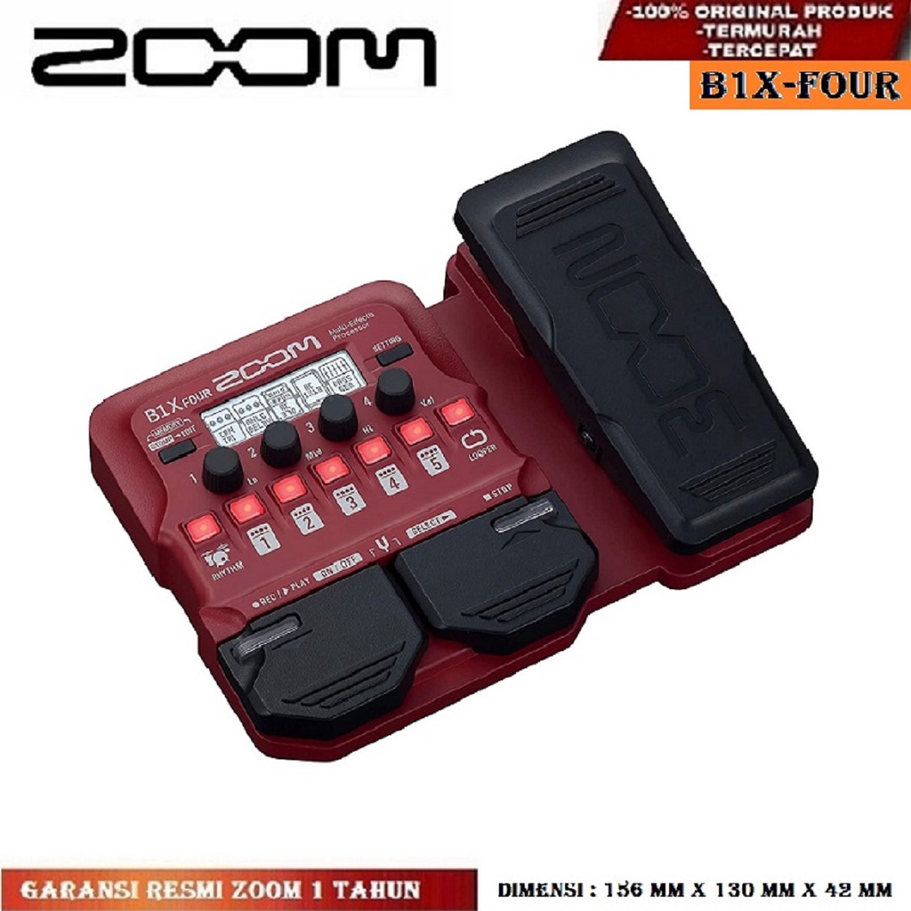 Zoom B1X Four / B 1X Four + Adaptor AD-16E / Effect Gitar Garansi