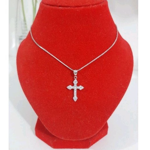 Kalung Salip Perak Asli 925 Lapis Emas Putih - Anti Karat - Perhiasan Wanita