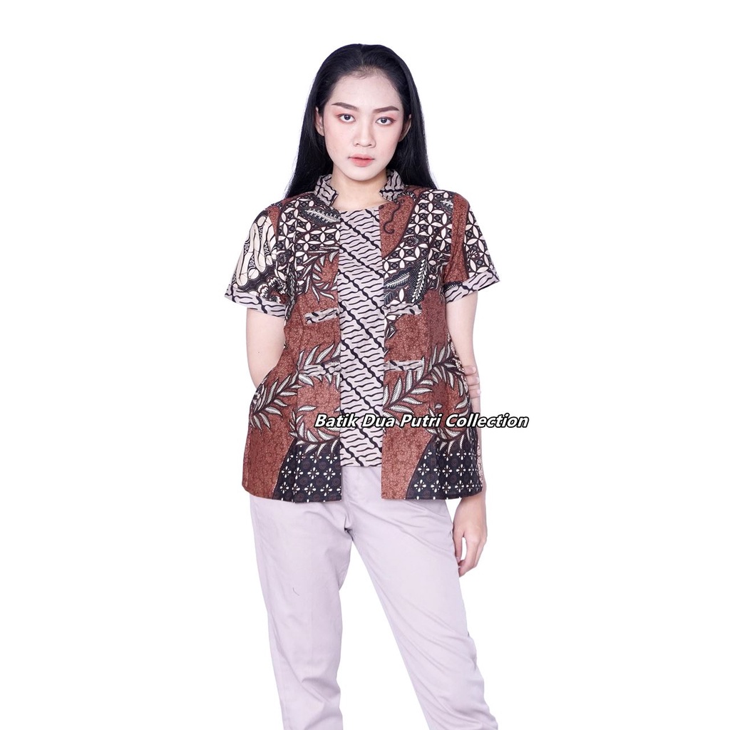 Blouse Batik Wanita Modern Trendy Terlaris By Batik Dua Putri Collection