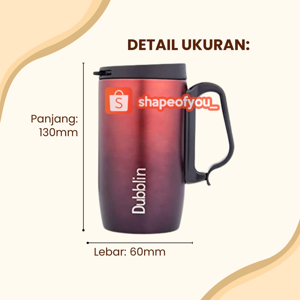 Dubblin Stainless Steel Mug Casa 270ml Untuk Air Panas Dingin Kopi Teh Cangkir Premium