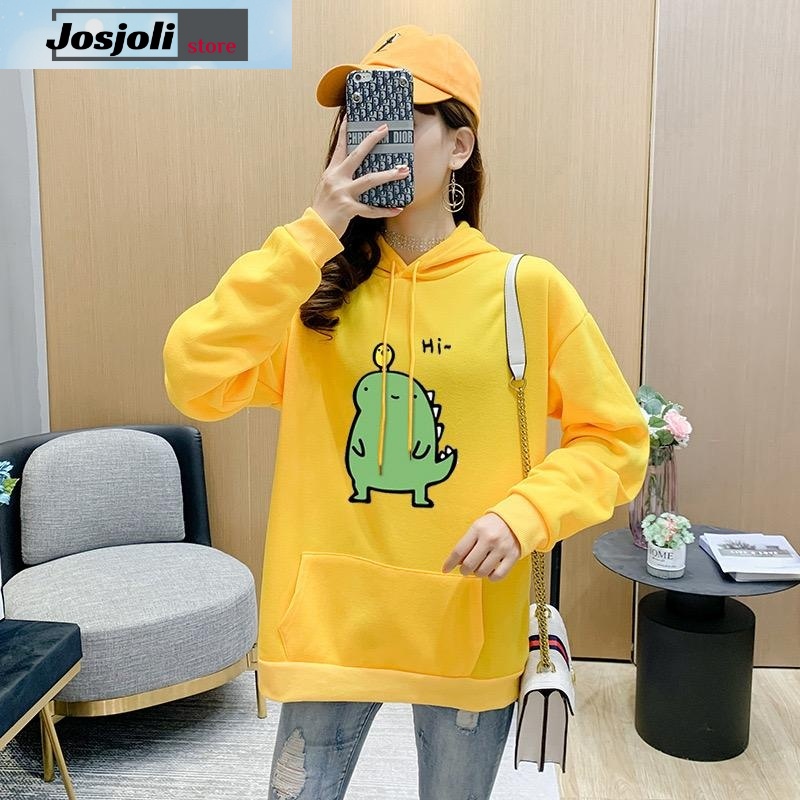 JOSJOLI_PIYAMA/Sweater Hoodie Dino/Atasan Wanita Dewasa Lengan Panjang/Fit L