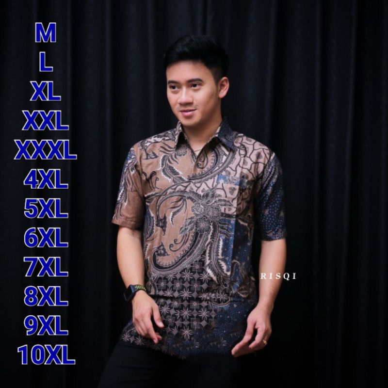 Kemeja batik pria lengan pendek motif diamon size standart dan jumbo