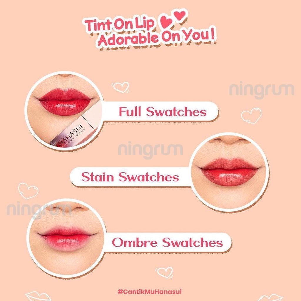 Ningrum - Hanasui Tintdorable Lip Tint  Lip Stain Lip Tint Glossy New Shades 100 % Ori BPOM - 5003