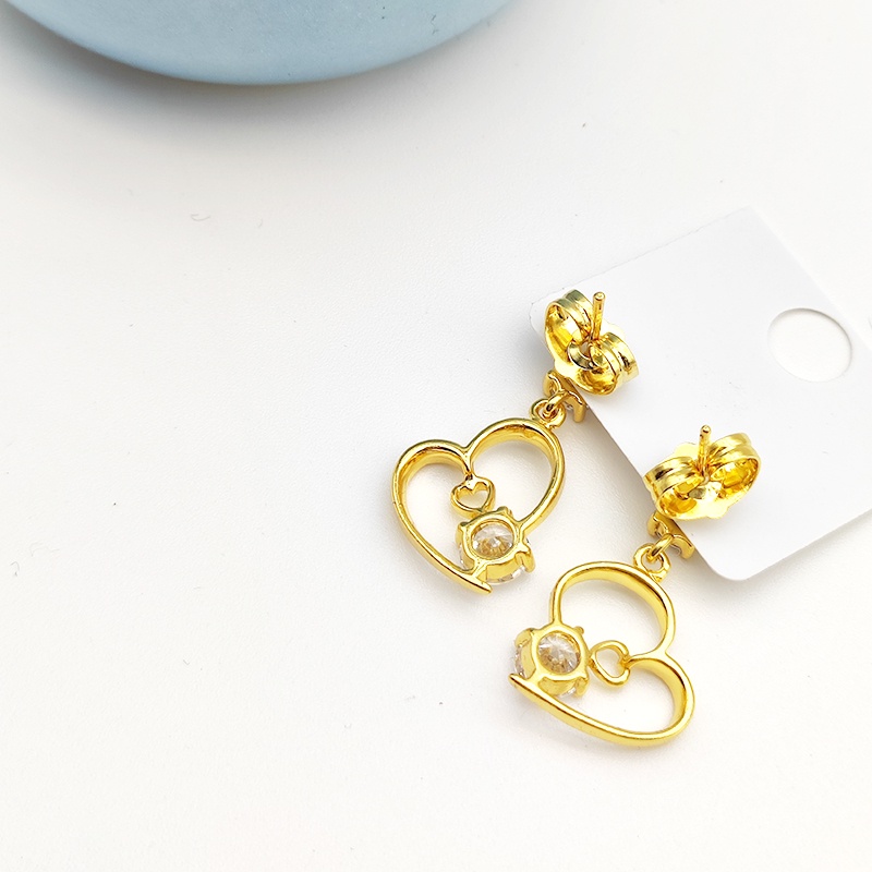 Anting Berlian S925 Ladies Earrings Love Earrings Hadiah Pecinta Mahasiswa Aksesoris Fashion