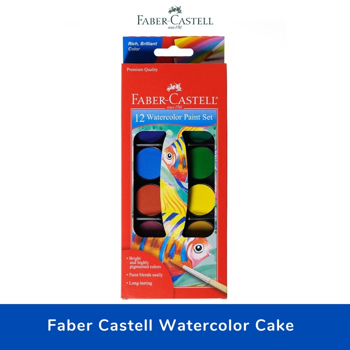 

✿ BISA COD✿ Watercolor Cake / Cat Air Melukis Faber Castell 12 Warna