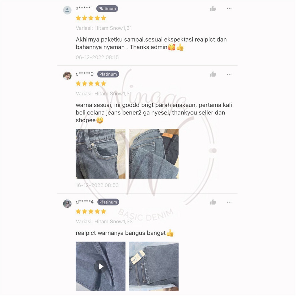 WINAGA- HighWaist Cutbray Jeans Jumbo Panjang Stretch