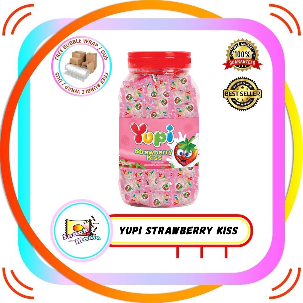 

Yupi Permen Jelly Candy Strawberry Kiss JAR 300 gr TOPLES