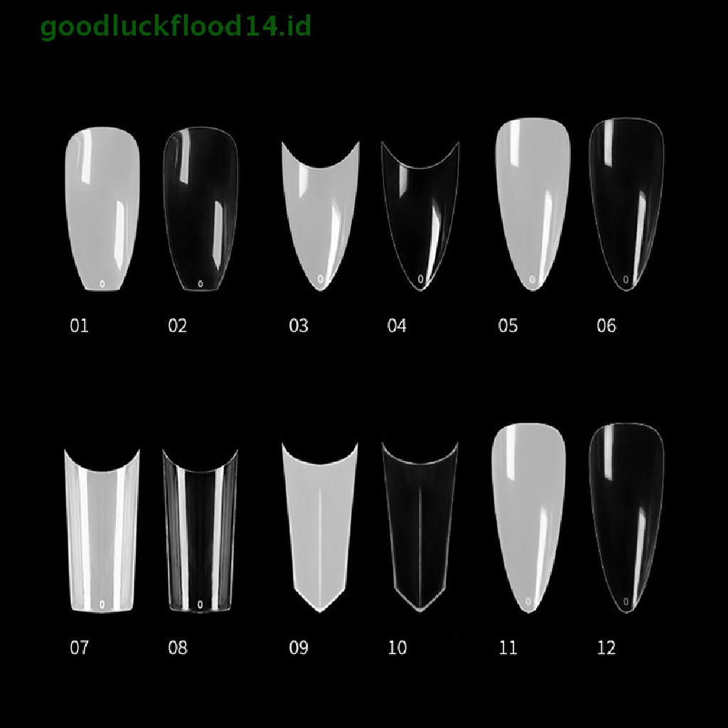 [GOOGFOUR] 500pcs Clear French Kuku Palsu Akrilik Art Tips UV Gel Fake Manicure Tools [TOP]