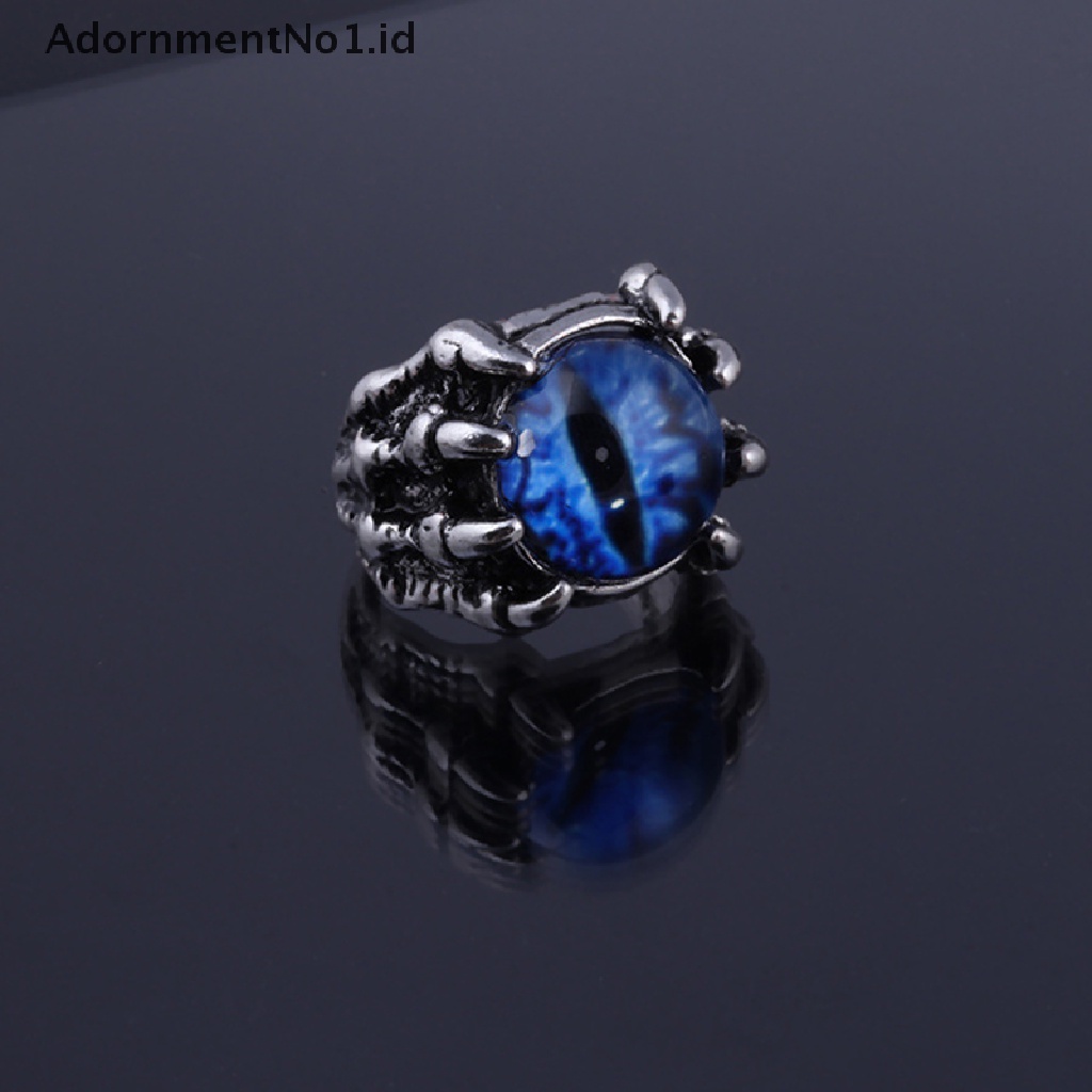 [AdornmentNo1] Retro Gothic Color Evil Eye Rings Untuk Pria Mendominasi Cakar Naga Vintage Pernikahan Aesthetic Hewan Cincin Hadiah Halloween [ID]