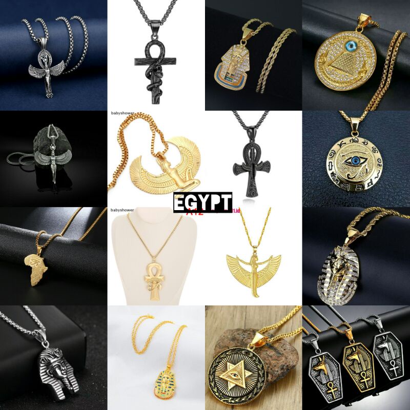 Kalung pria tengkorak punk style men ring egypt mesir firaun illuminati pharaoh ra anubis series