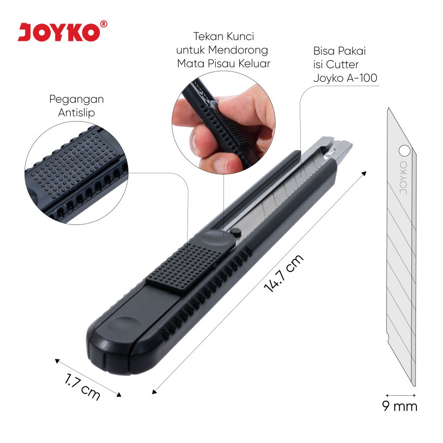 

CUTTER JOYKO CU-0511 AUTO LOCK SUPER TAJAM | CUTTER PEMOTONG KERTAS