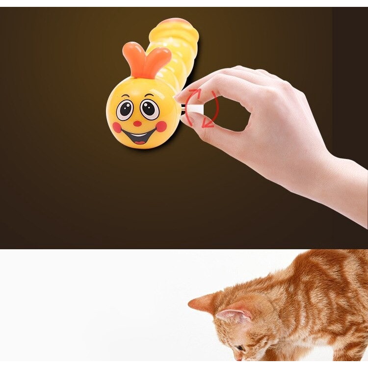 Cat Toys Kucing Ulat Putar Bergerak Berjalan Mainan Ulat Gerak Lucu Mainan Hewan Kucing FEFARM