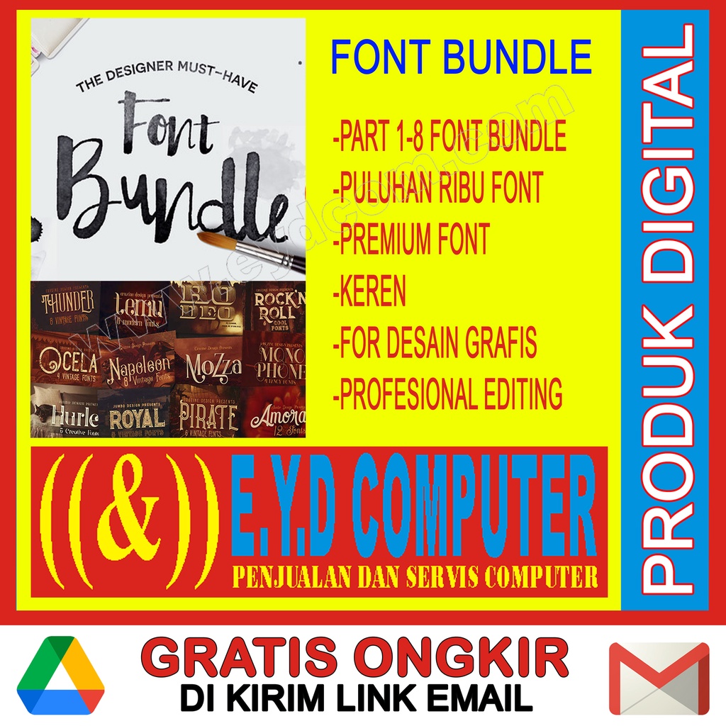 KOLEKSI PULUHAN RIBU FONT PREMIUM KEREN DESAIN GRAFIS DESAIN DESIGN GRAFIS USAHA PERCETAKAN FILE FON