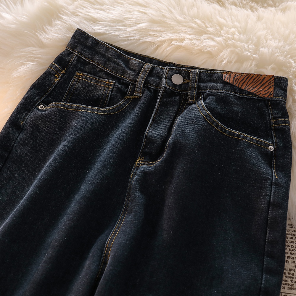 New hitam celana jeans panjang wanita kulot high waist murah kekinian