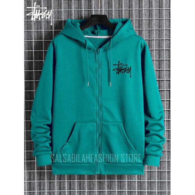 SWEATER HOODIE - Jaket Distro Zipper - Jaket Sweater Hoodie Resleting Pria STUSY