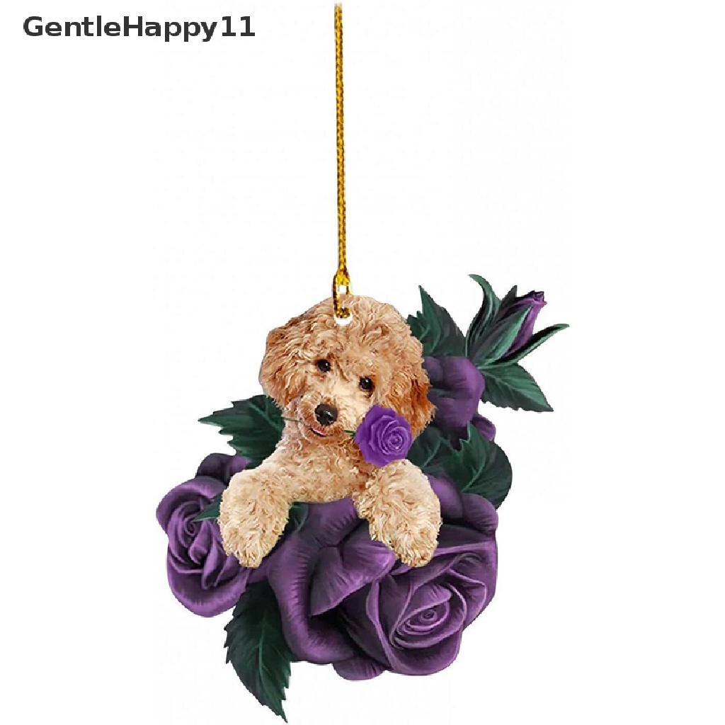 Gentlehappy Ungu Garland Anjing Mobil Hiasan Ornamen Tas Mobil Gantungan Kunci Liontin Spion Mobil Aksesoris id