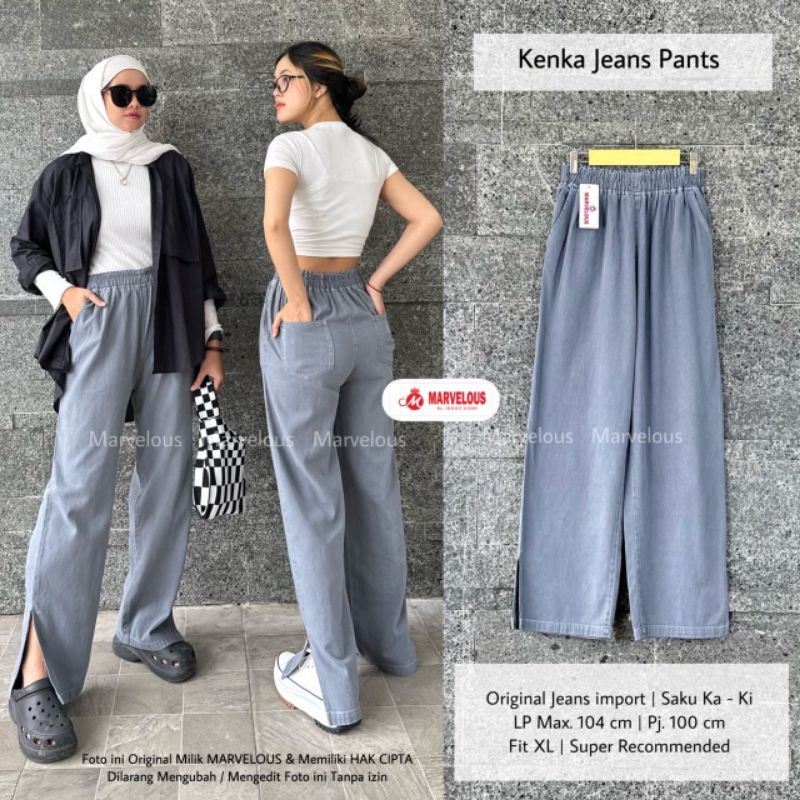 KENKA JEANS PANTS BY MARVELOUS / CELANA KULOT JEANS WANITA MUSLIMAH / Celana jeans premium solo