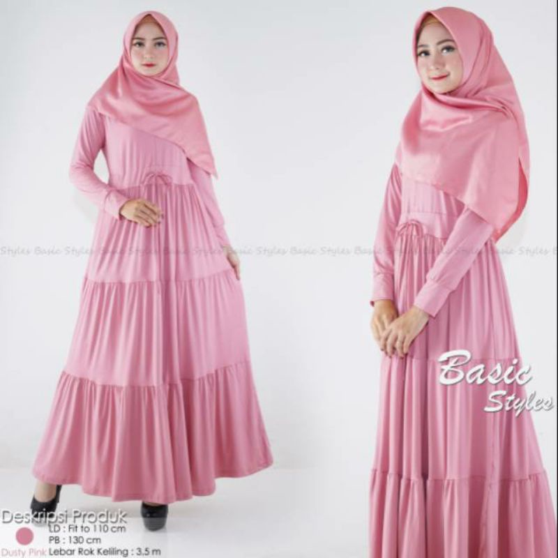 Gamis jersey canda susun jumbo busui