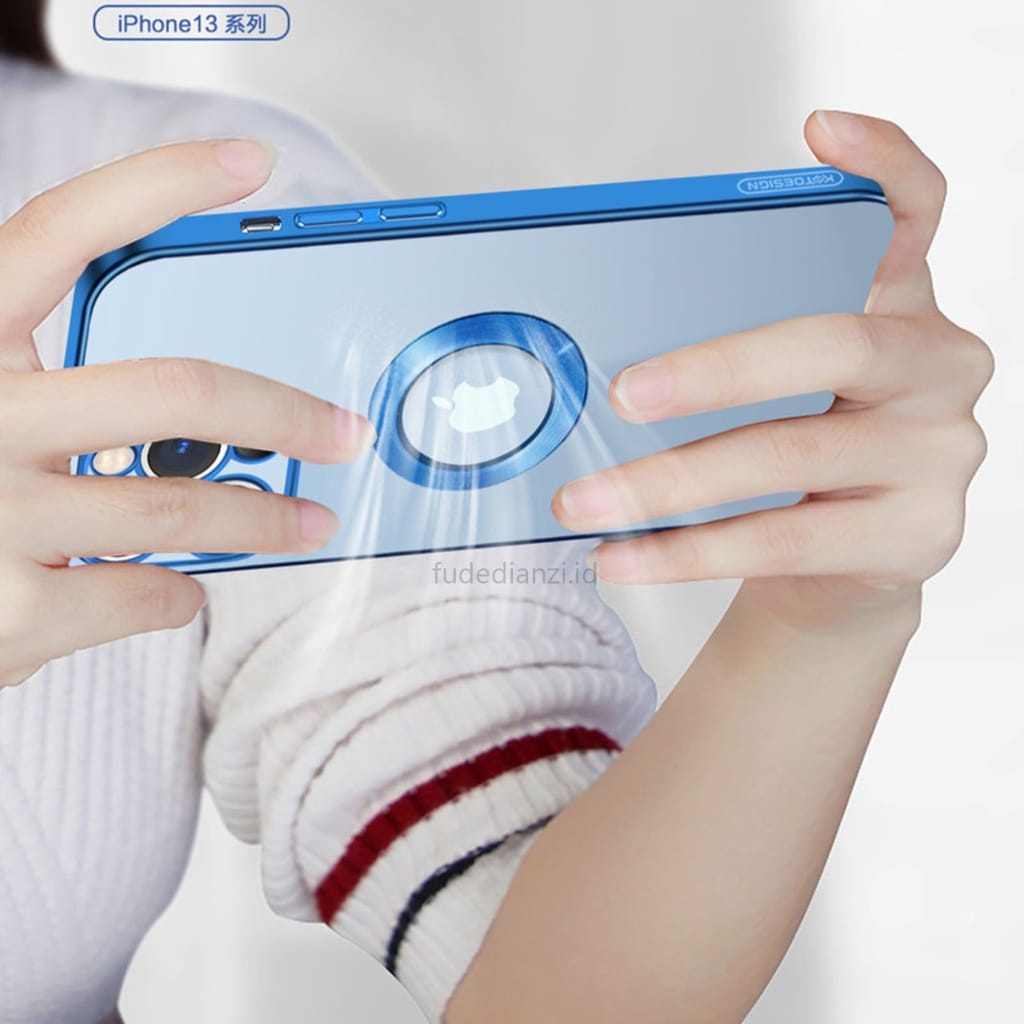 Case EDGE plating Hole Logo iPhone X XR XSMAX Soft Case Bening Square EDGE Model Chrome Logo + Full Protector Camera