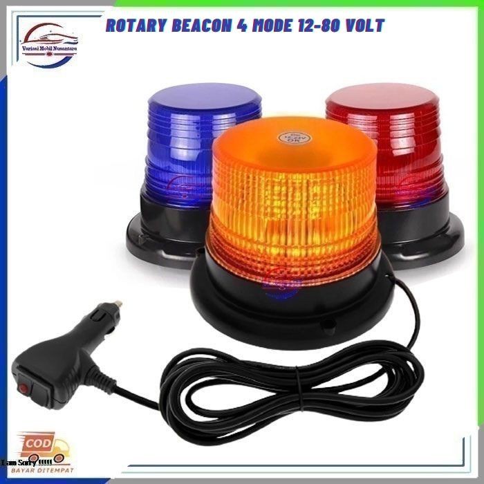 Lampu Variasi Rotary Rotari Blitz Beacon Magnet Peringatan Atap Atas Variasi Mobil Truk Truck 12-24 