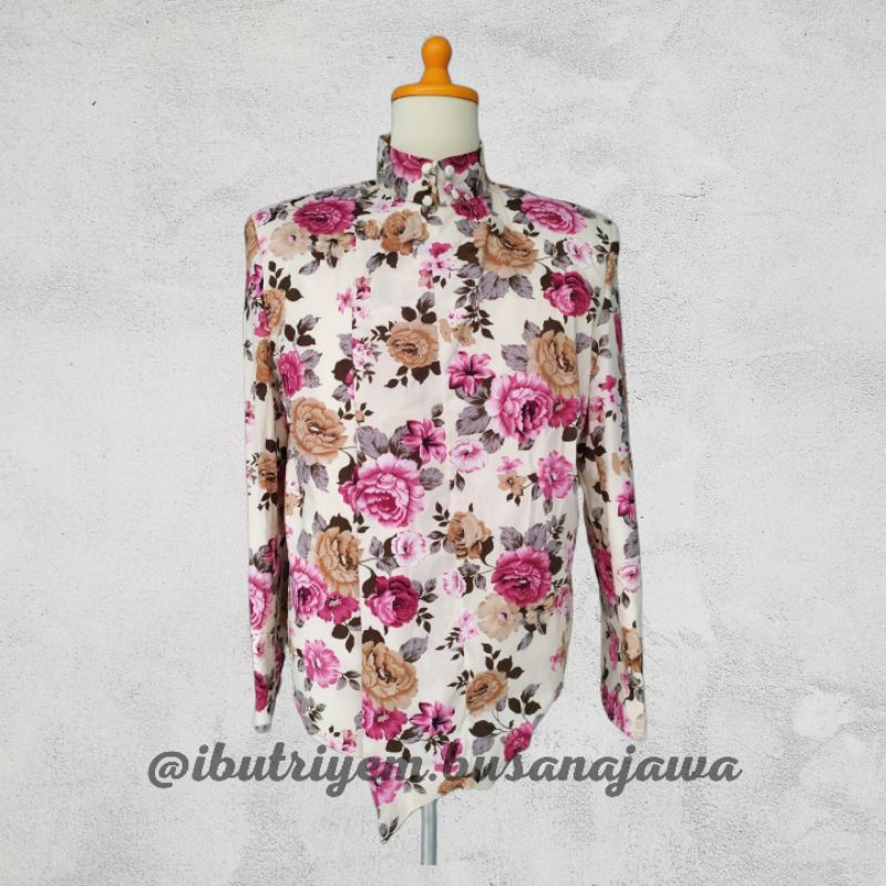 Surjan Jogja Kembang Mawar Pink Alusan Full Furing