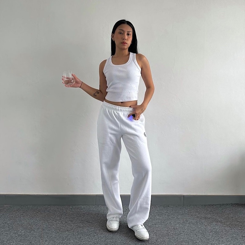 First Time Round - Classic Track Pants - White