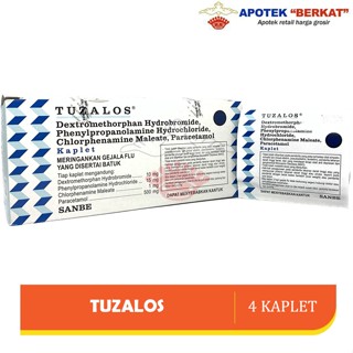 Jual Tuzalos Kaplet Strip Isi Tablet Obat Pilek Flu Batuk Shopee