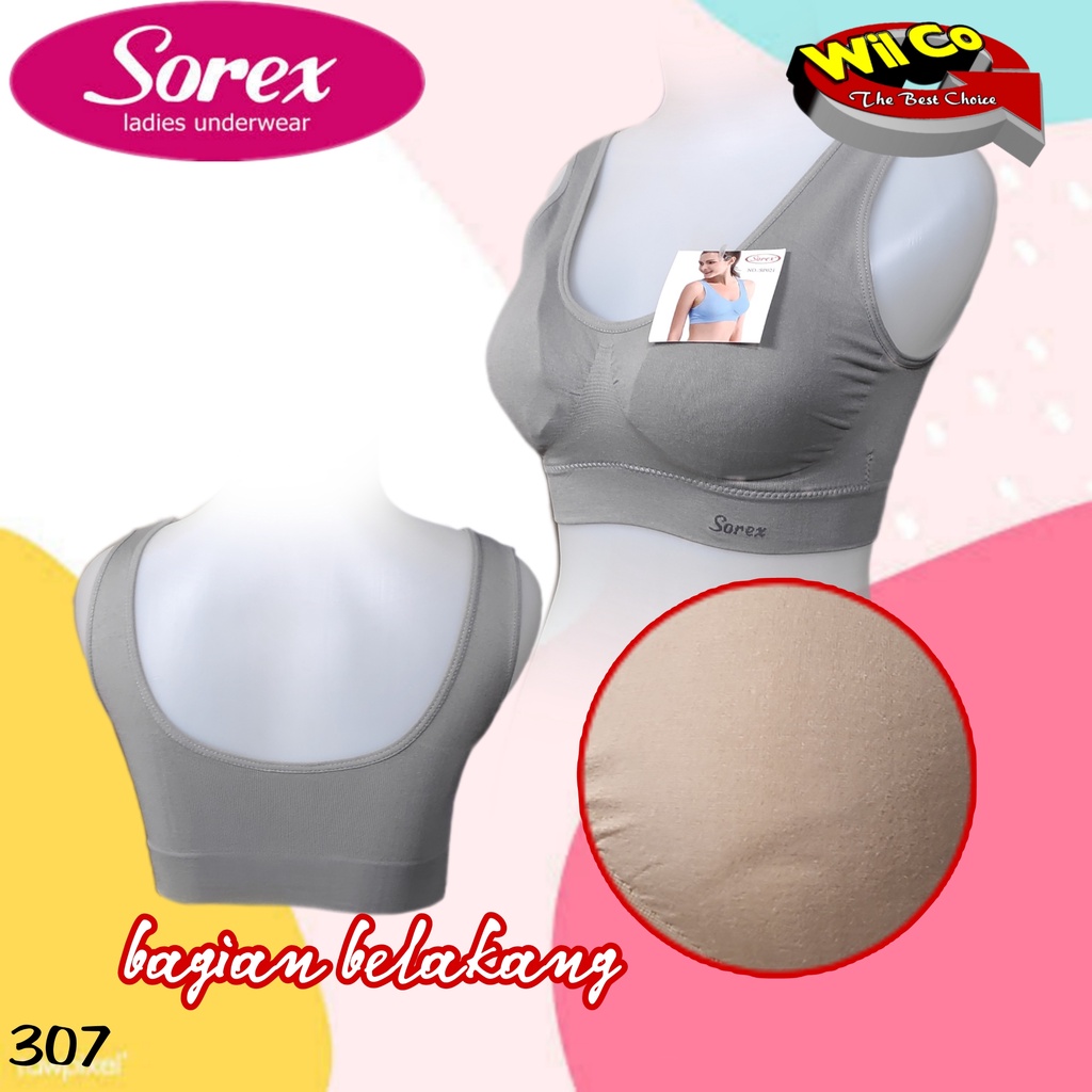 K307 - BRA/BH SPORT SOREX BUSA (bisa dilepas) STRETCH TANPA KAWAT FREE SIZE