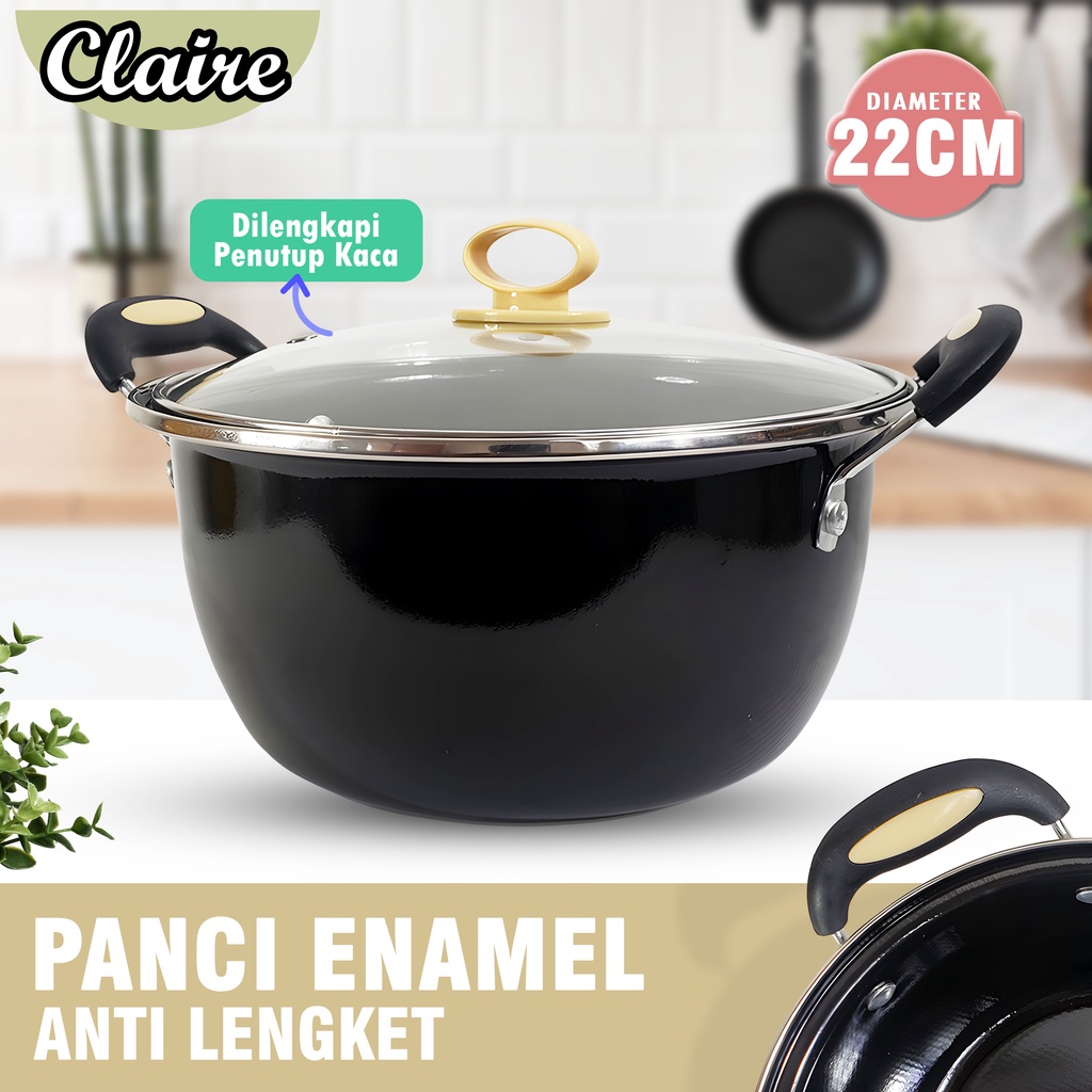 PANCI SOUP PANCI KUAH ENAMEL A073 / PANCI KUAH 22CM / PANCI ANTI LENGKET