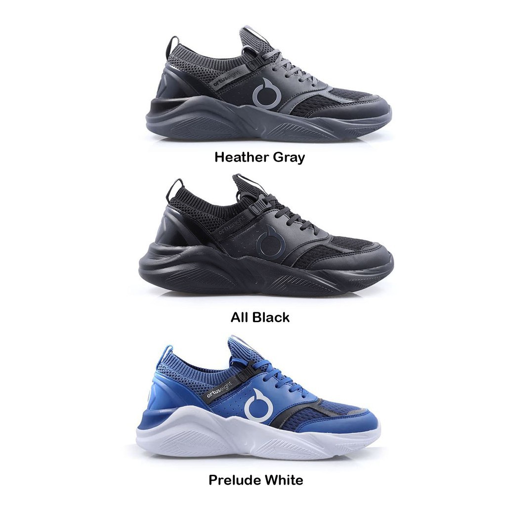 SEPATU SNEAKERS ORTUSEIGHT CRUX BLACK GREY (100% ORIGINAL) SANTANA gray- UKURAN 39 40 41 42 44.