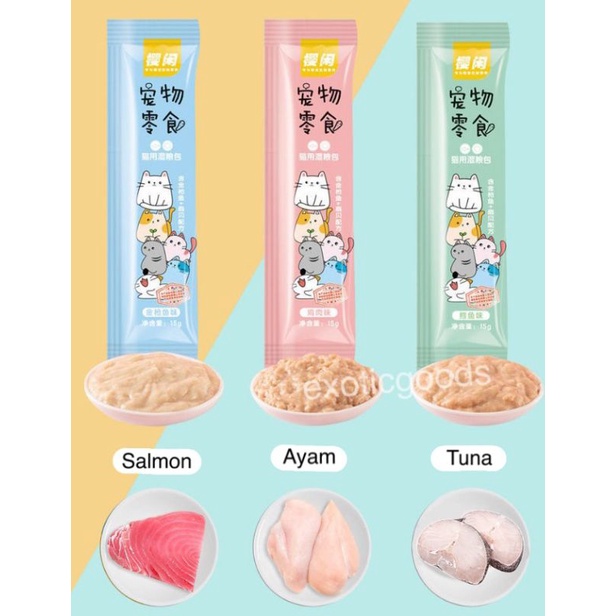 CREAMY SNACK 15g PET CREAMY TREAT SNACK CREAMY KUCING SNACK KUCING SNACK ANJING SNACK SUGAR GLIDER SNACK HAMSTER SNACK CREAMY TREATS WETFOOD KUCING WETFOOD ANJING WET FOOD KUCING CAT SNACK CAT  SNACK KUCING MURAH CAT SNACK ANJING MURAH CEMILAN KUCING