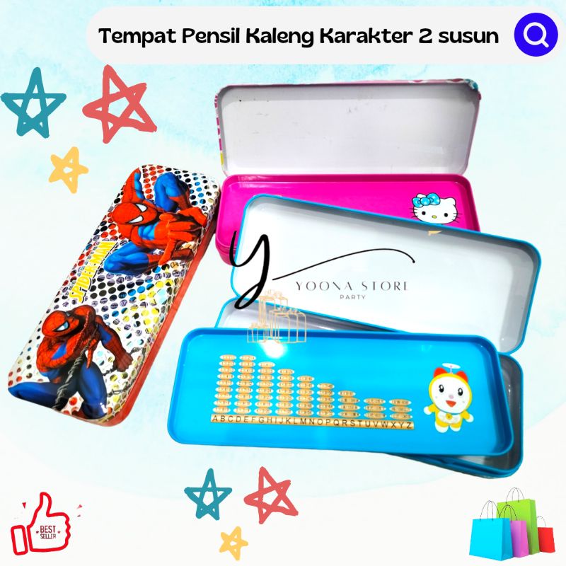 

Tempat Pensil Kaleng 2 susun/ tempat pensil aluminium 3varian-Pcs