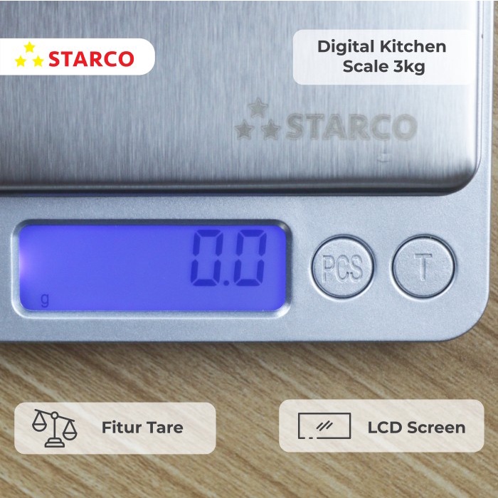 

Terlaris ✨ -Starco Timbangan Dapur Digital Timbangan Kopi Digital i2000 3000g 3Kg- 2.1.23
