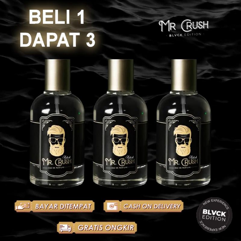 PROMO BELI 1 DAPAT 3 PCS MR CRUSH BLACK EDITION PARFUM VIRAL WANGI TAHAN LAMA 30 ML