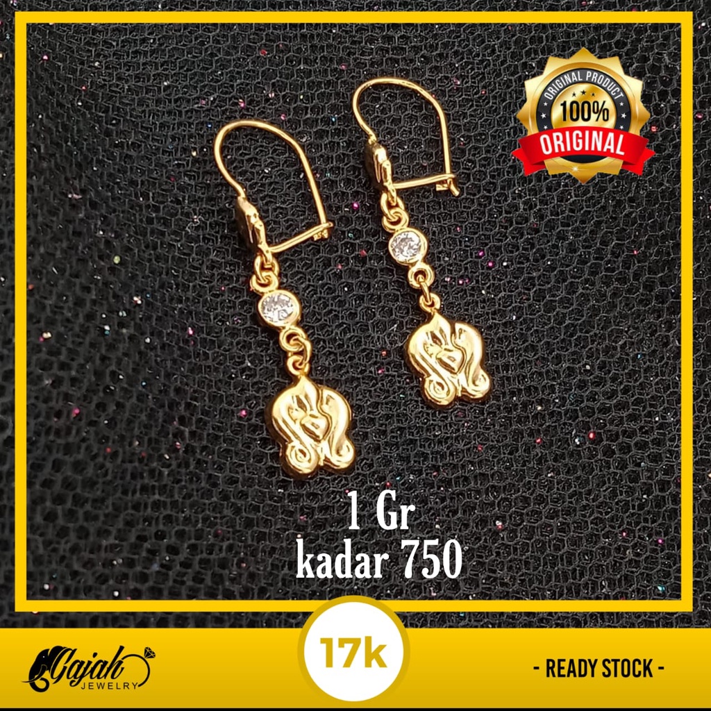 Anting emas 17K - 1 gr kadar 750 - 3738