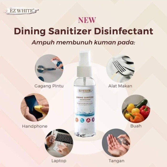 EZ WHITE DINING SANITIZER DISINFECTANT 100ML SANITIZER EZ WHITE
