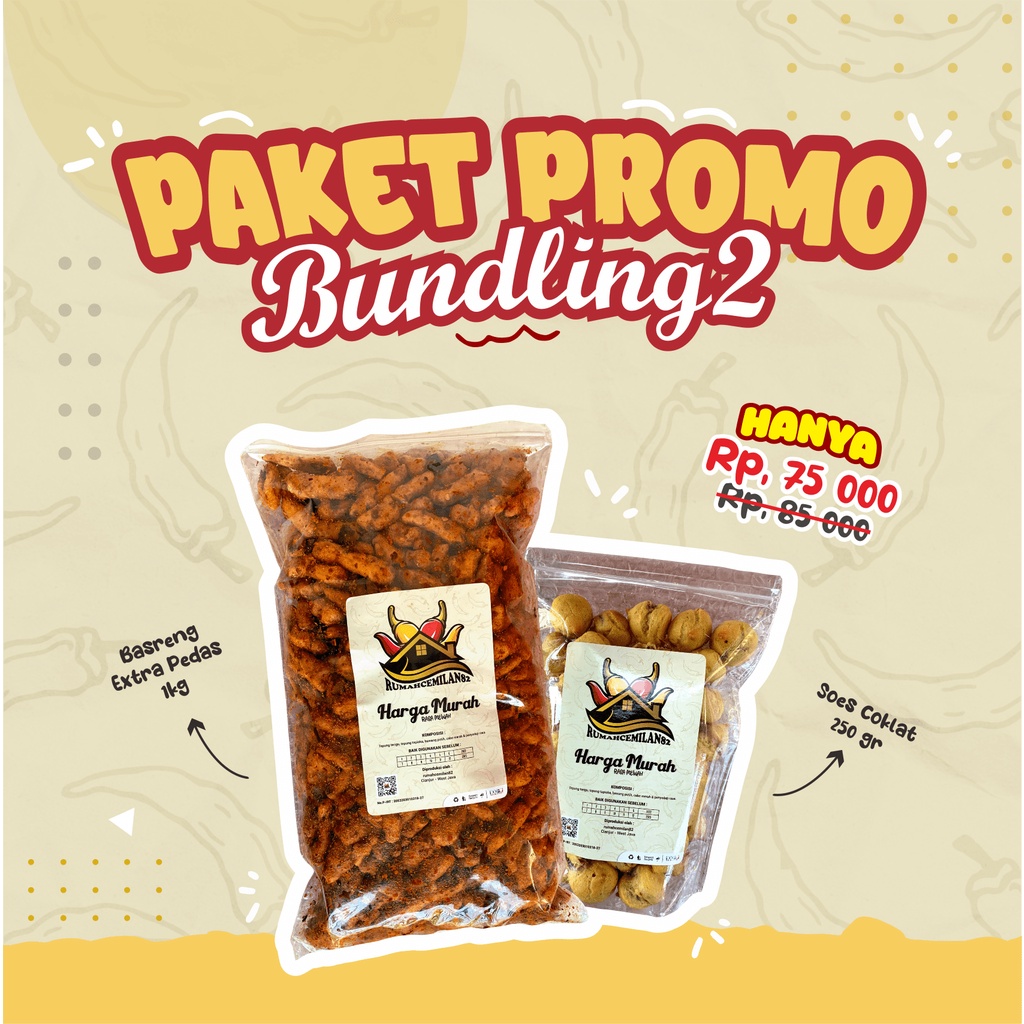 

PROMO 2 ( BASRENG EXTRA 1KG+ SOES 250GR)