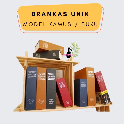 BRANKAS KAMUS MINI KOTAK PENYIMPANAN RAHASIA BUKU UANG EMAS ANTI RAYAP METAL BOOK STORAGE