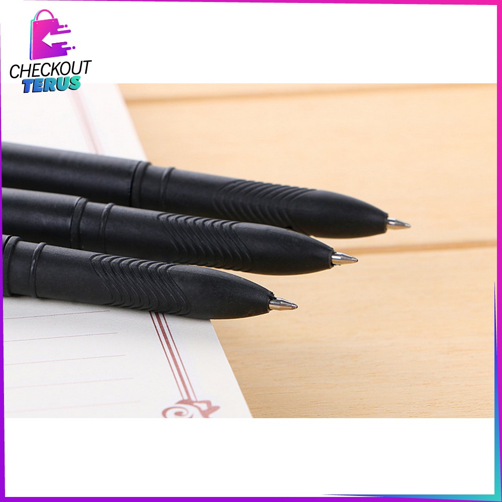 CT A45 Pulpen Hitam 0.7mm Motif Polos Tinta Hitam Alat Tulis Kantor Perlengkapan Sekolah Pens Black Simple Import