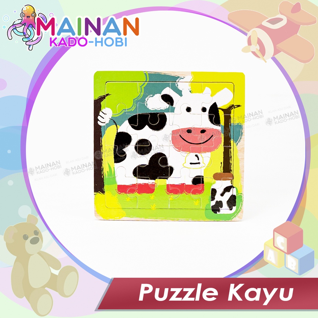 MAINAN EDUKASI PUZZLE KNOB DIY CRAFT KARAKTER GAMBAR ANIMAL