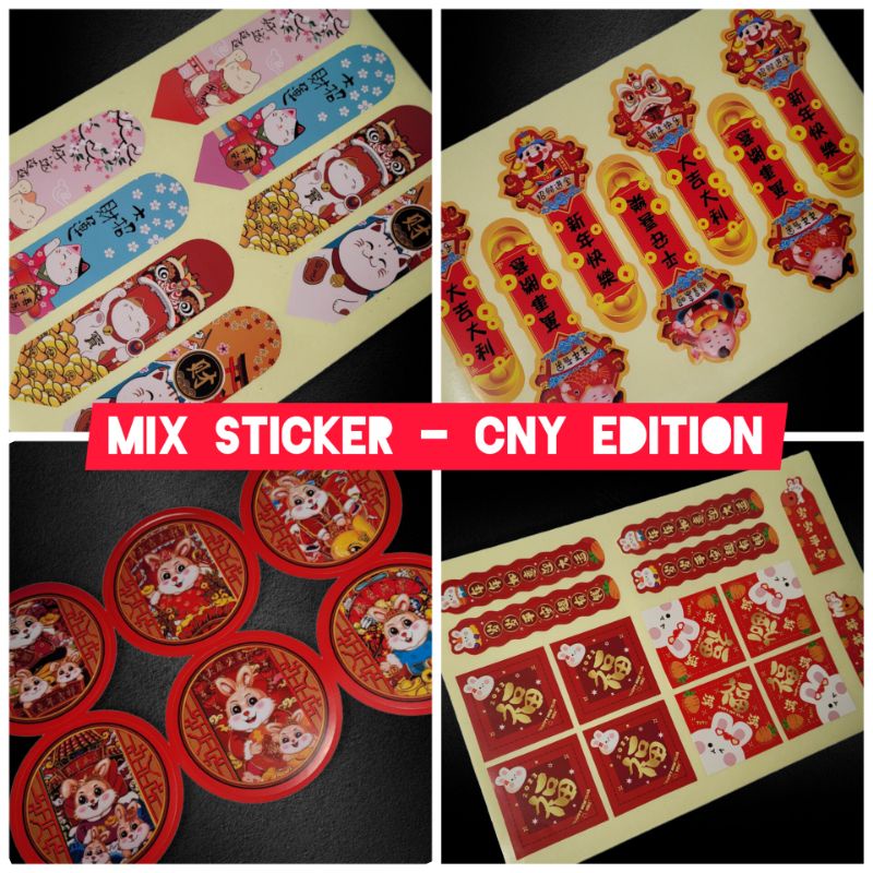 

Mix Stiker Segel Toples Dus Hampers Imlek - Sticker CNY Tahun Kelinci