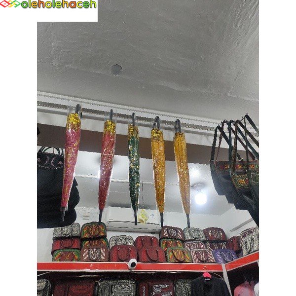 Payung aceh linto dan dara Baro bordir | payung pengantin khas aceh - Hijau, Sama