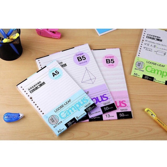 

Kertas Kokuyo Loose Leaf Campus A5, B5 Dotted / Square / Line / Polos